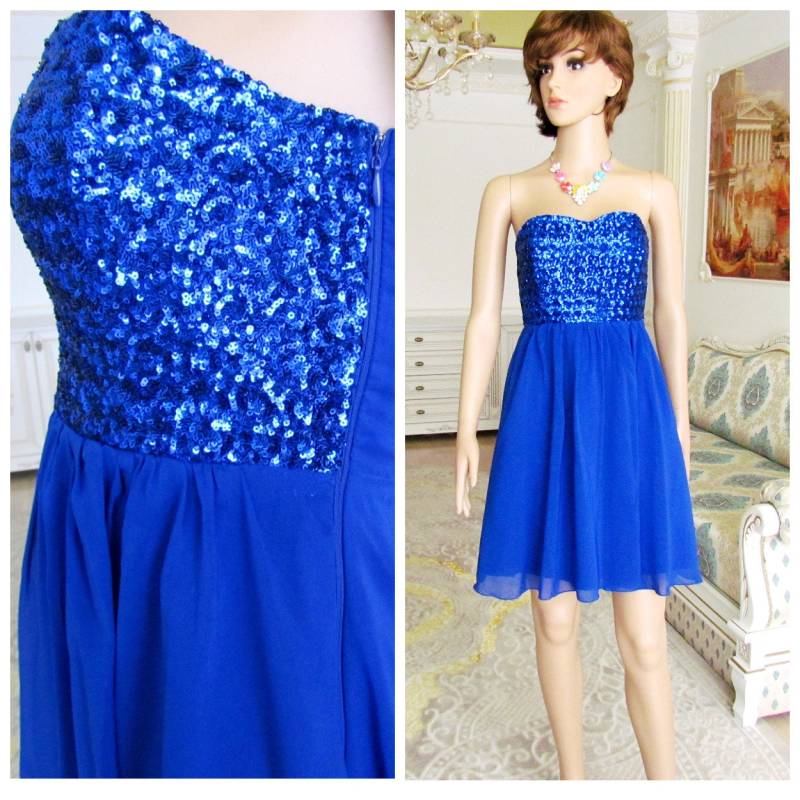 90Er Jahre Kleid Frauen Mini Vintage-Prom Partei Disko Kreis Chiffon-Kleid Abendkleid Größe S von Lolitavintagee