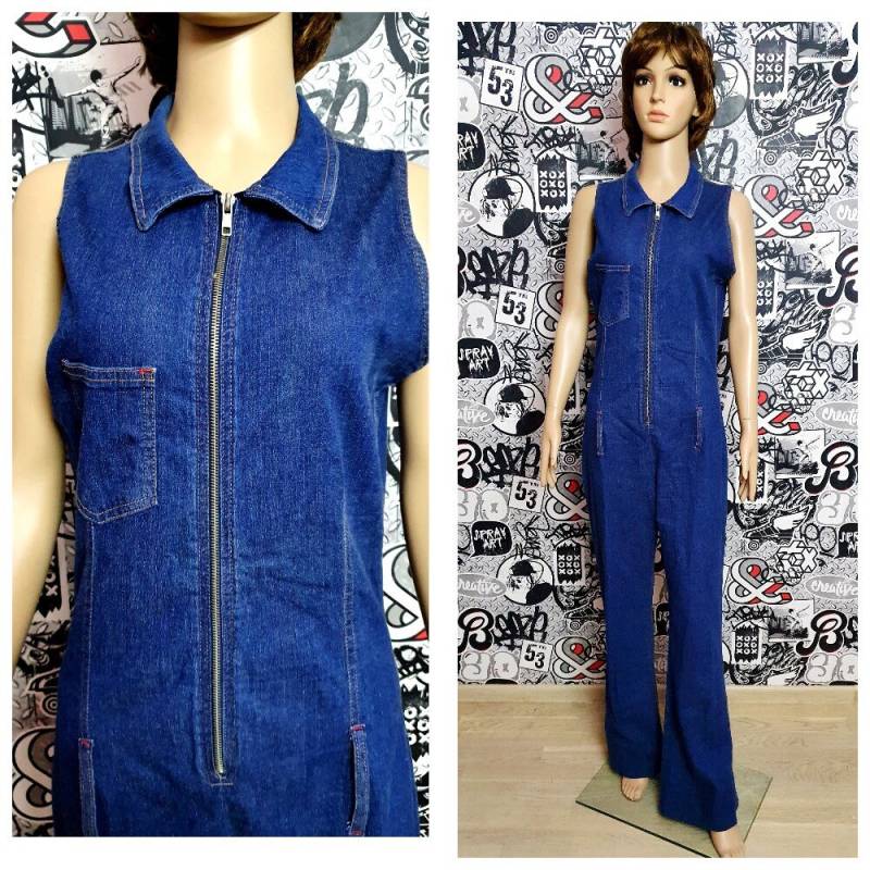 Blauer Jeans Overall Vintage Damen Jeanshose Retro Overalls Grunge M von Lolitavintagee