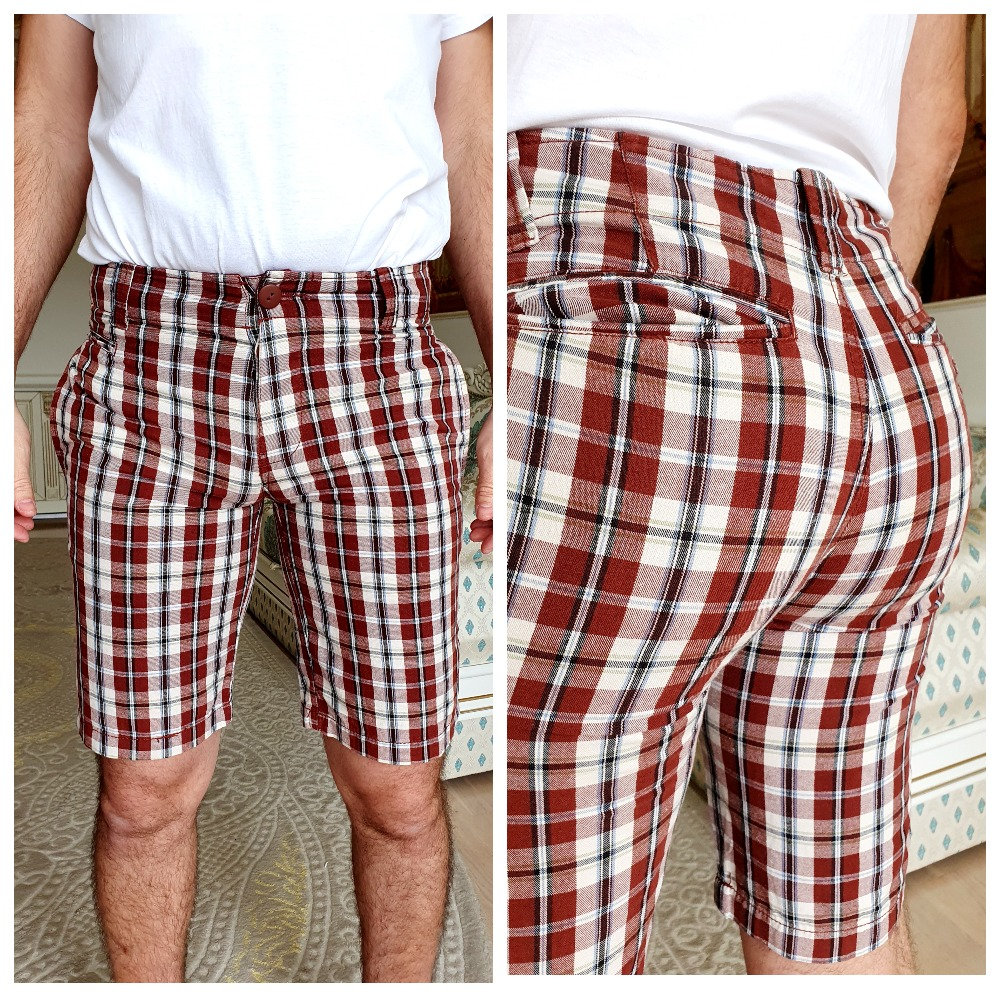 Braun Karierte Shorts 80Er Herren Kleidung Vintage Retro Karierte Golf Tartan L von Lolitavintagee