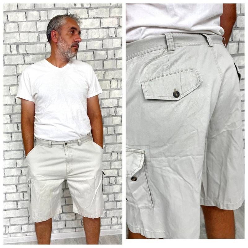 Cargo-Shorts Xl Herren-Shorts Arbeitskleidung Baumwoll-Shorts Chino-Shorts Festival-Shorts Beige Shorts Taschen-Shorts Arbeitshose von Lolitavintagee