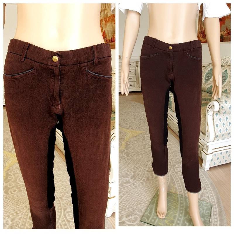 Cowgirl Bekleidung Reithose M Reiten Sporthose Stretchhose Skinny Breeches Jodhpurs Braun Pferd Reitsport Steigbügel von Lolitavintagee