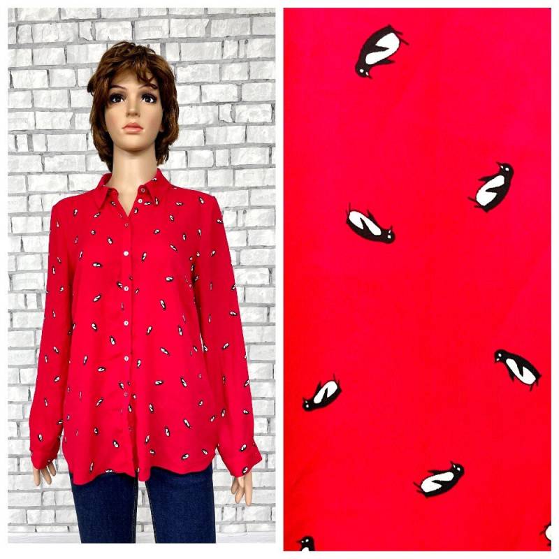 Damenbluse M/2xl Weihnachten Geschenk Alltagsbluse Boho Pinguin Print Bluse Shirt Tierprint Tier Minimalist von Lolitavintagee