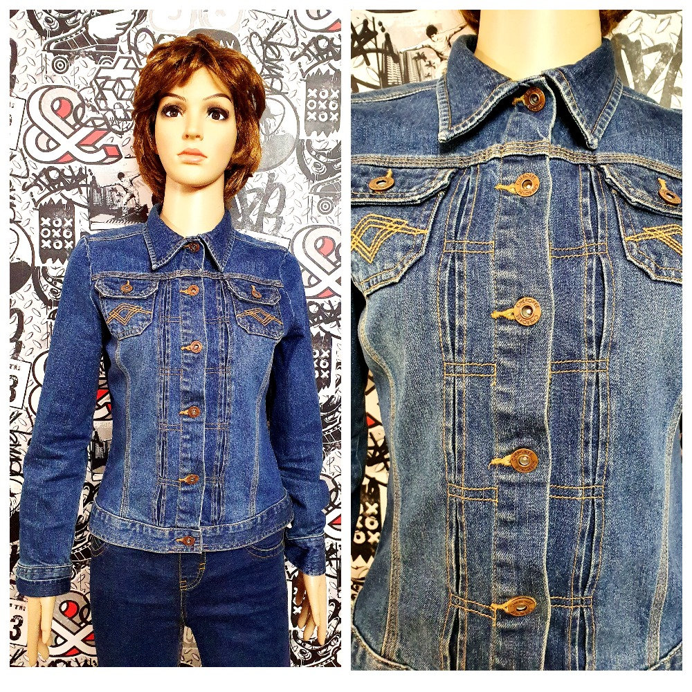 Damen Jeansjacke 90Er Denim Blazer Trucker Jacke Damenjacke Federjacke Hipsterjacke S von Lolitavintagee