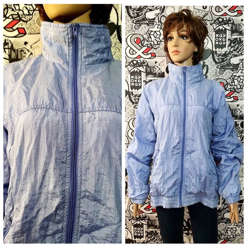 Damen Kleidung 80Er Sportbekleidung Lila Windbreaker Jacke Sportjacke Trainingsjacke Top Sportmantel Xl von Lolitavintagee