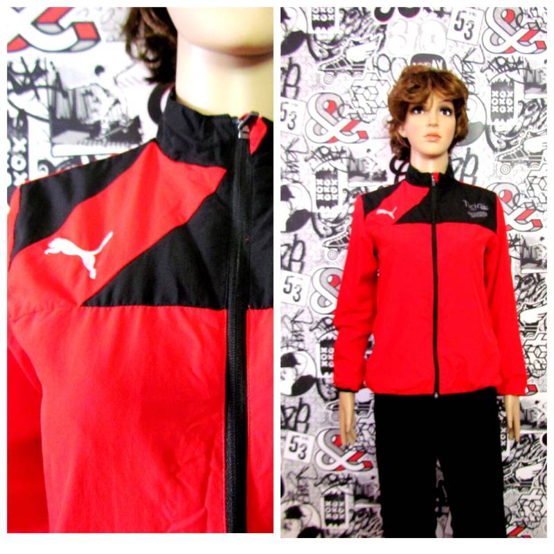 Damen Sportjacke Puma Jacke Sport Mantel Windjacke Oberbekleidung Track Anzug Top-Reise Rote Übergröße Frühling S von Lolitavintagee
