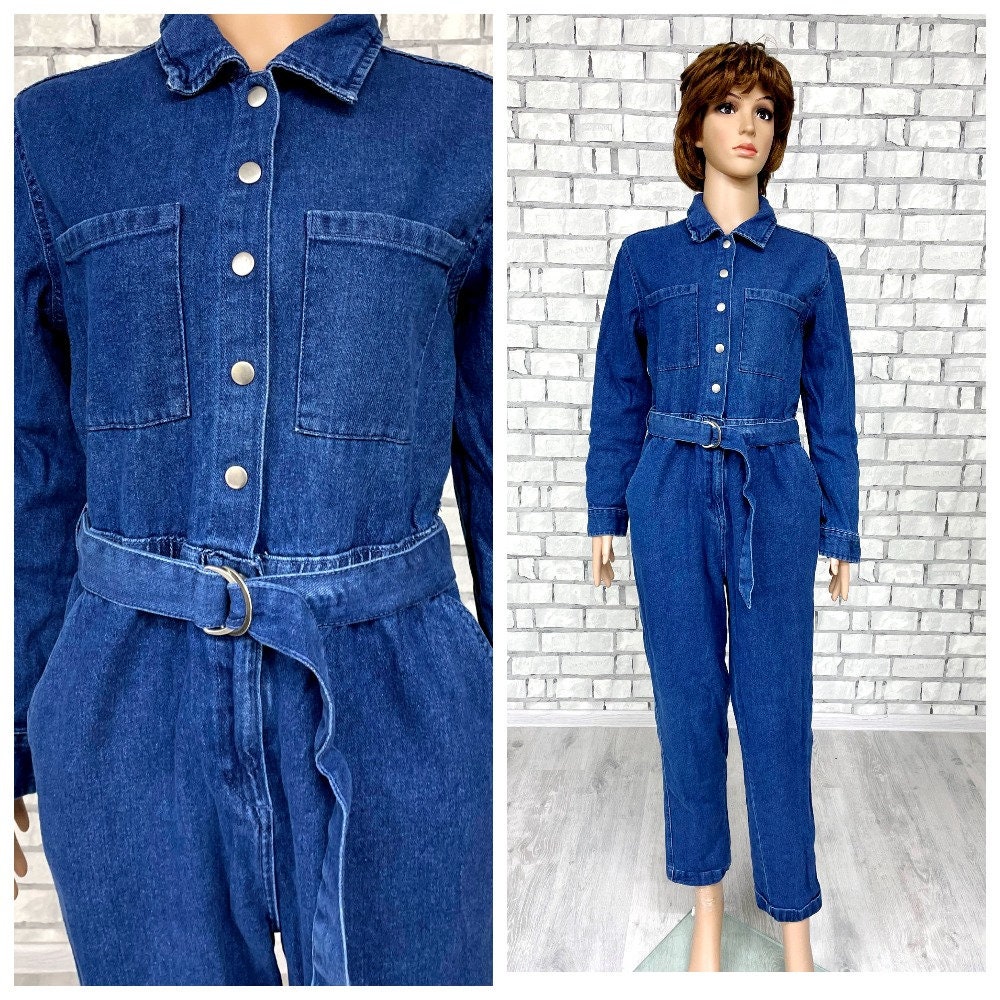 Denim Overall Hose M Vintage Damen Jean Retro Grunge Jeans von Lolitavintagee