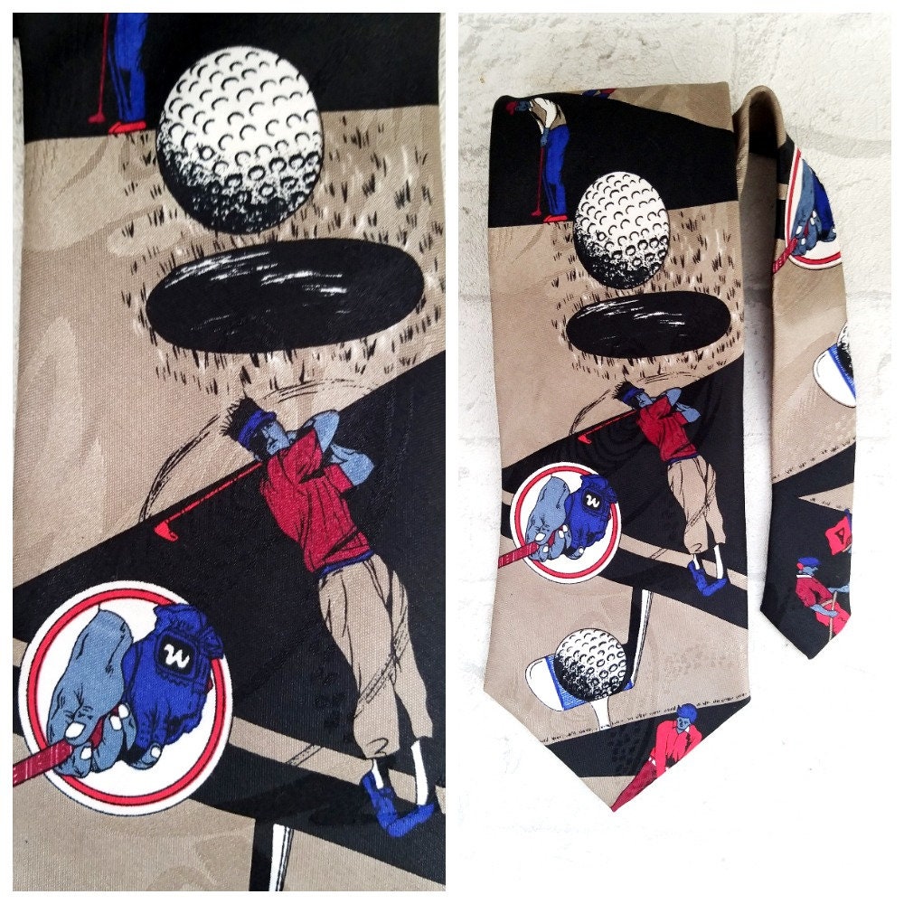 Golf-Liebhaber Geschenk Herren Zubehör Golf Hochzeit Krawatte Mens Druck Vintage Trauzeugen von Lolitavintagee