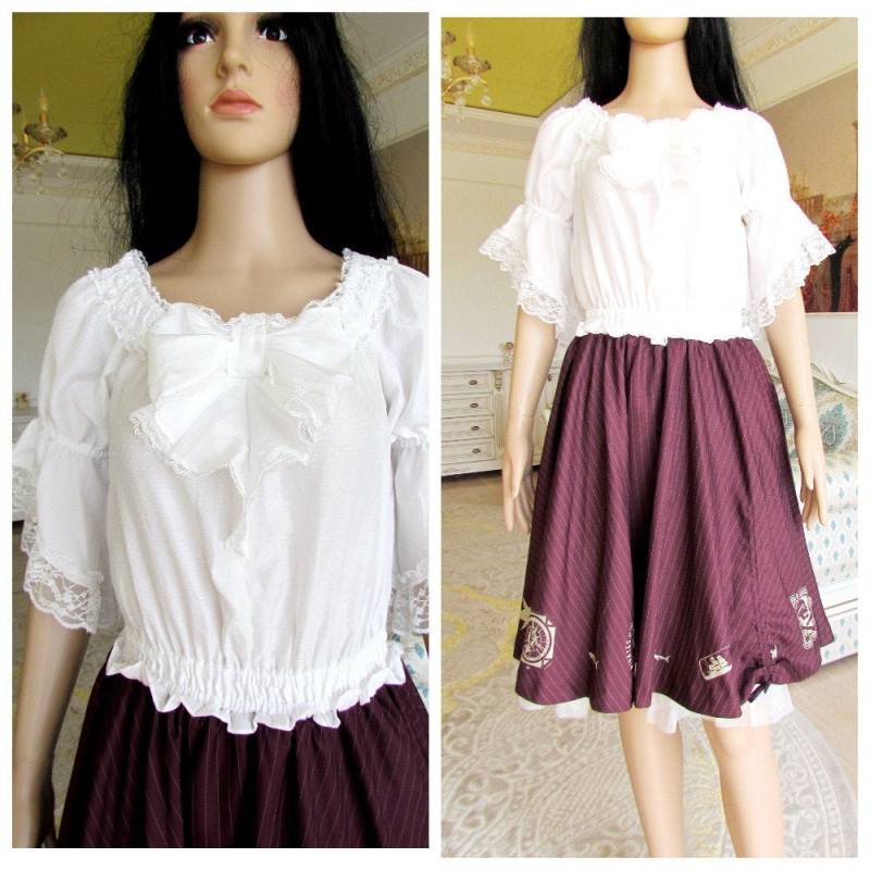 Halloween Kleidung Kostüm Piraten Kleid Frauen Cosplay Ausgefallenes Piratenbluse Steampunk von Lolitavintagee