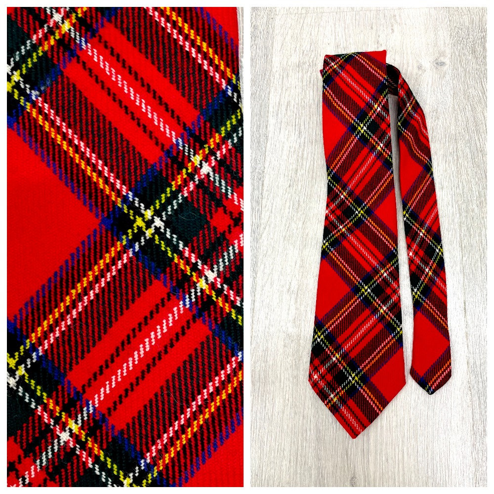 Herren Accessoires Krawatten Schottenkaro Krawatte Schottland Hochzeit Wollkrawatte Rot Karierte Vintage Tartan von Lolitavintagee