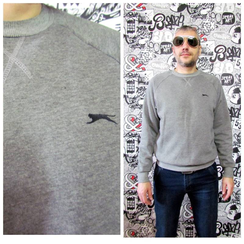 Herren Sweatshirt Vintage Grau Pullover Sport Streetwear Langarm Reisen Große M von Lolitavintagee