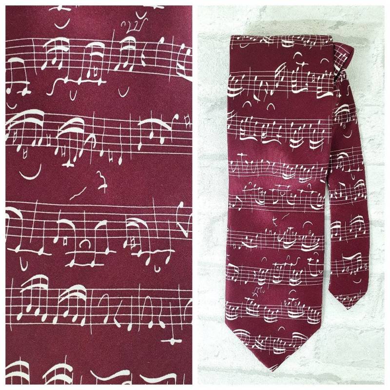 Hochzeitskrawatte Note Print Krawatte Burgunder Musiker Geschenk Musikgeschenk Partykrawatte Seidenkrawatte Musikkrawatte Herrenkrawatte Neuheit von Lolitavintagee