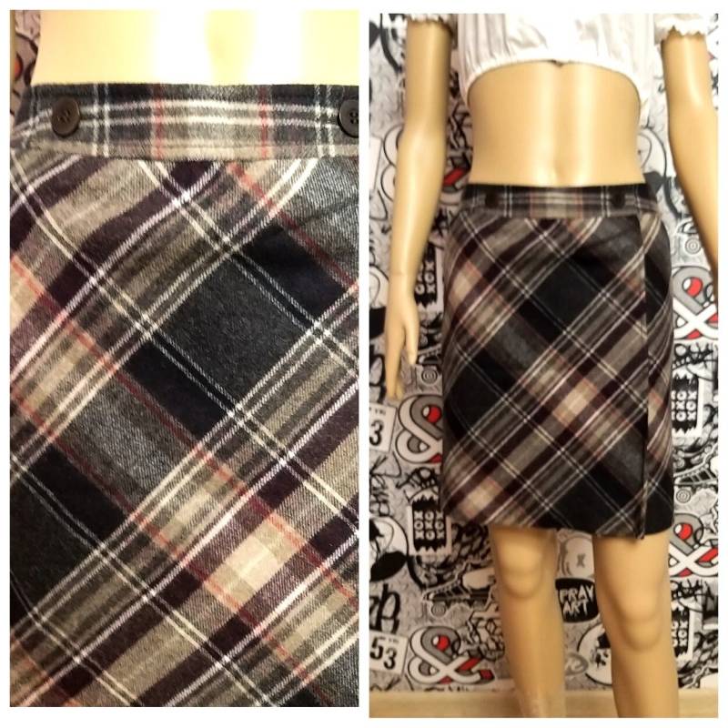 Karierte Rock Tartan Frauen Vintage Winter Wolle Warmen Mini Cosplay Schulmädchen Schule von Lolitavintagee
