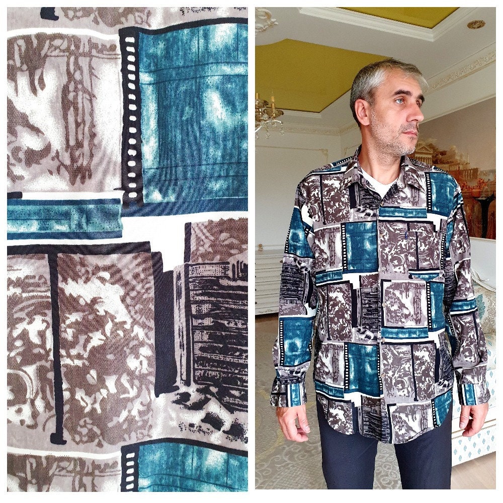 Lässiges Shirt Xl Abstrakt Alltag Festival Print Boho Shirts Hippie Langarmshirt Azteken von Lolitavintagee