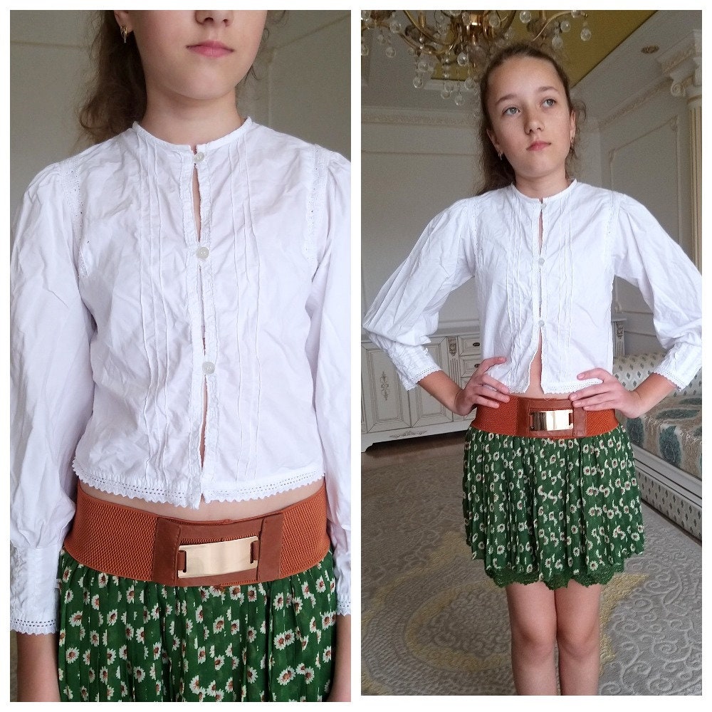 Mädchen Bluse Antik Shirt Weiße Victorian Kleidung Top Edwardian Camisole von Lolitavintagee