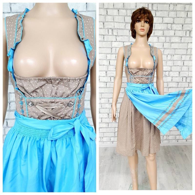 Oktoberfestkleid Polka Dot Dirndlkleid Oktoberfestkleider Vichykaro Dirndl Trachtenkleid S von Lolitavintagee