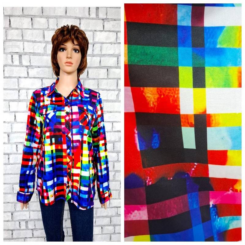 Regenbogen Bluse L Rainbow Clothing 80Er Jahre Damen Blau Große von Lolitavintagee