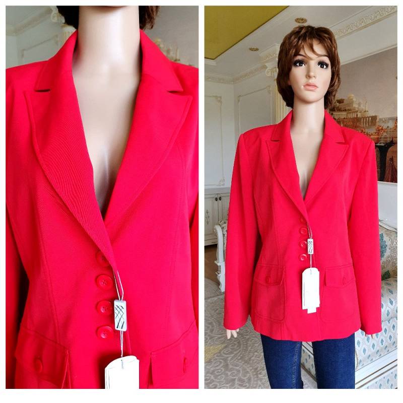 Weihnachtsgeschenk Rote Blazer 2xl Jacke Valentinstag Geschenk Damen Weihnachten Weihnachtsjacke Urlaubsjacke von Lolitavintagee