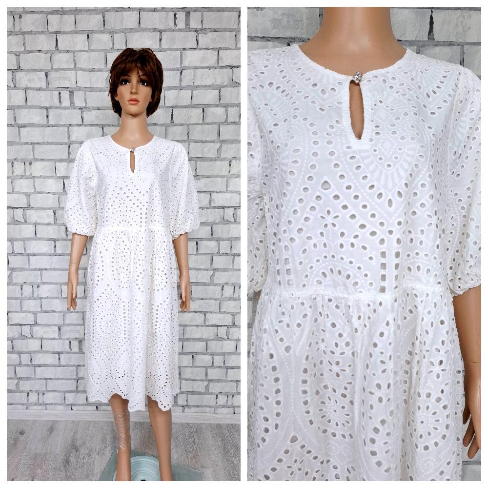 Weißes Spitzenkleid 2xl Hochzeitskleid Sommerkleid Babydoll Circle Dress Boho Kleid Skater Vintage Beach von Lolitavintagee