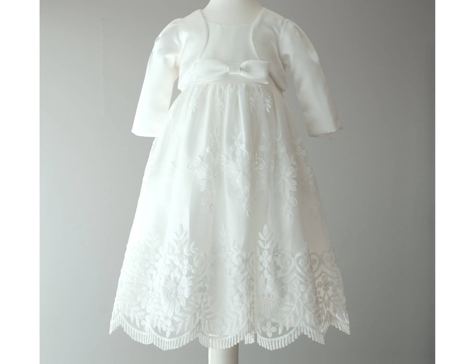 2Tlg Olia Taufkleid Bolero Babykleid Mädchenkleid Blumenmädchen von LoliweKids