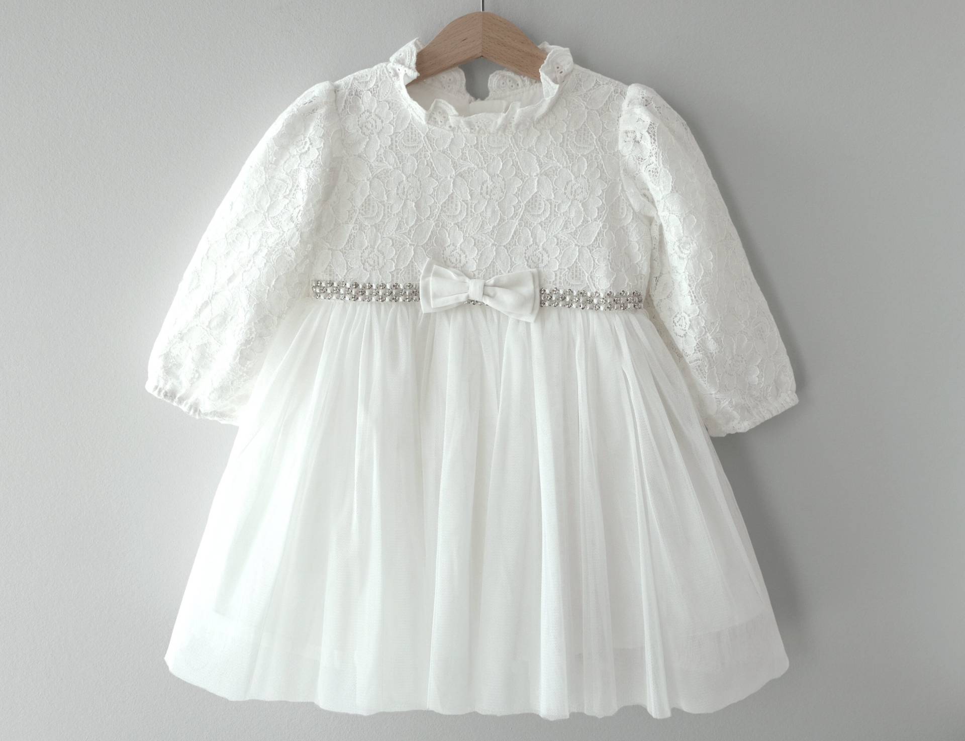 Ann Taufkleid Festkleid Mädchenkleid Babykleid Warmes Fleecefutter von LoliweKids