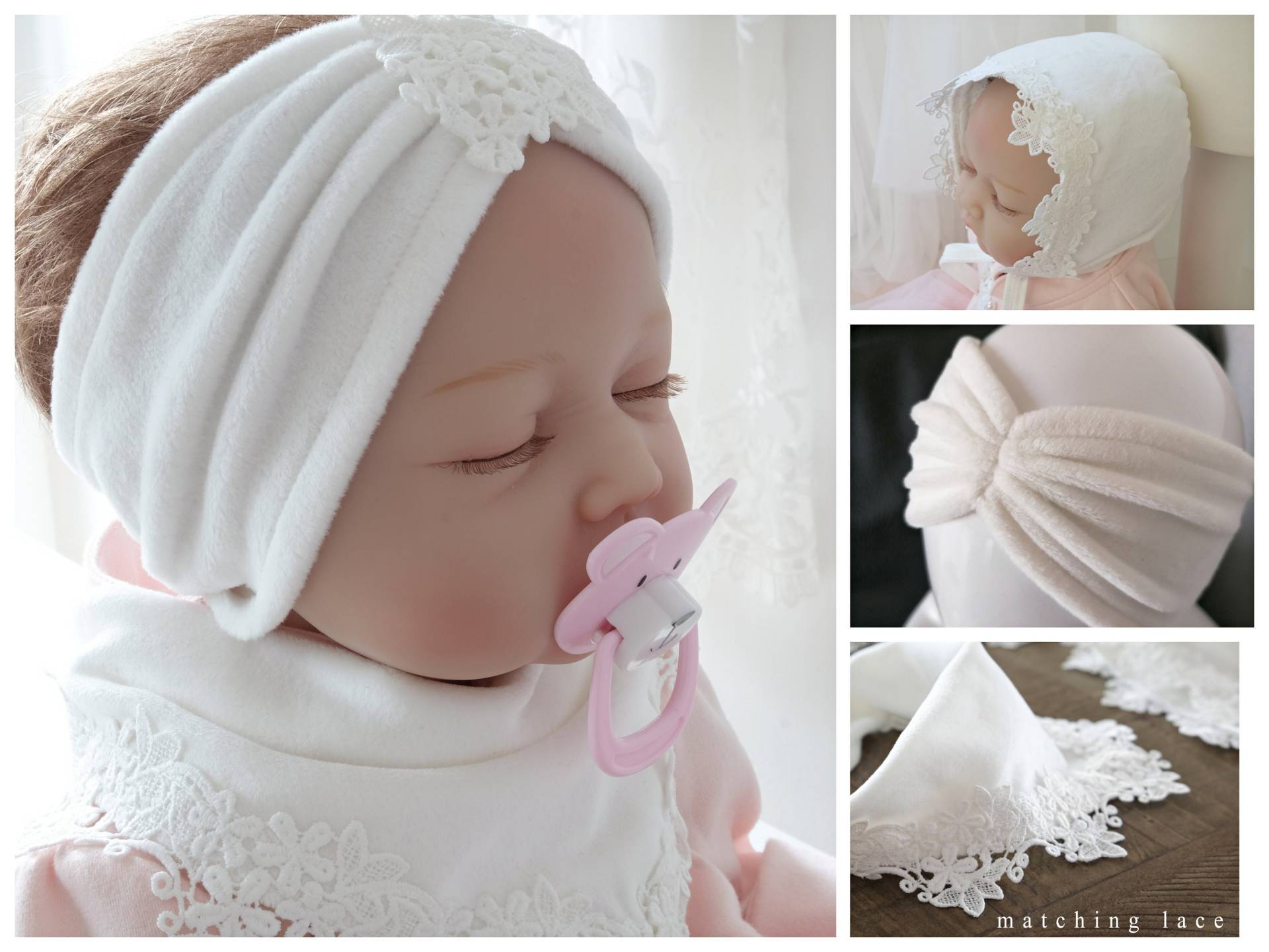 Bolefo Fleece Turban-stirnband Taufmütze Halstuch von LoliweKids