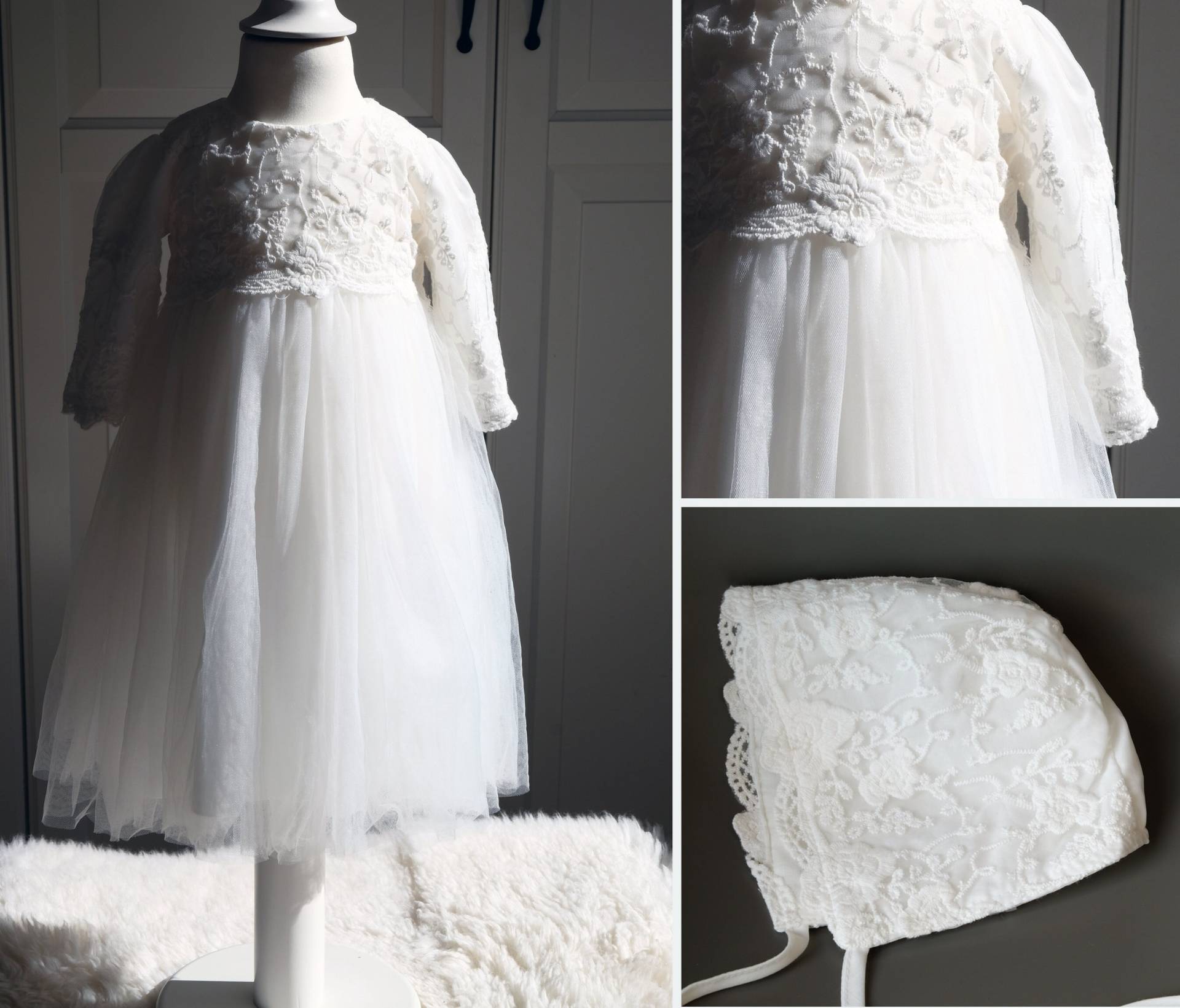 Fleecefutter Winter Edition - Alona Taufkleid Festkleid Mädchenkleid Babykleid von LoliweKids