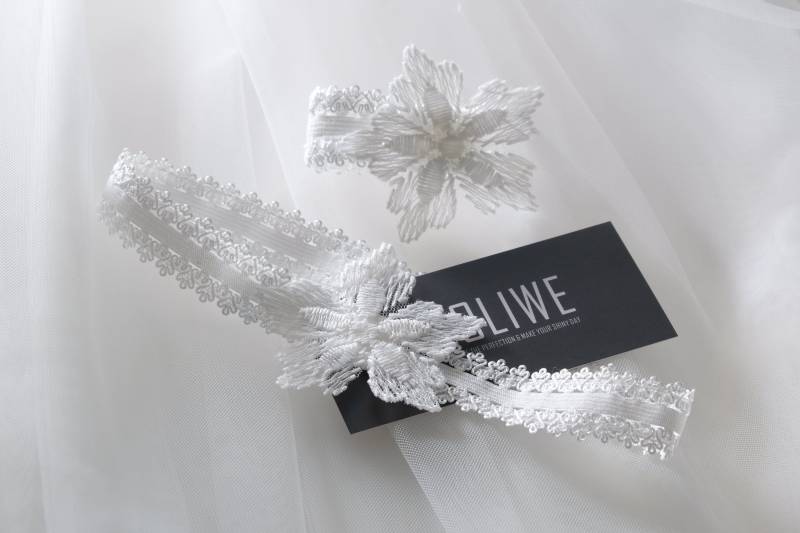 Olia Baby Stirnband Haarband Kopfband Armband Headband Bracelet Lace von LoliweKids