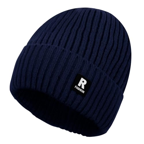 Lollanda Beanie Mütze, Herren Wintermütze Strickmütze, Damen Dehnbare Weiche Wollmütze, Unisex Winter Warme mütze, Geschenk für Freundin männer Frauen (Blau) von Lollanda