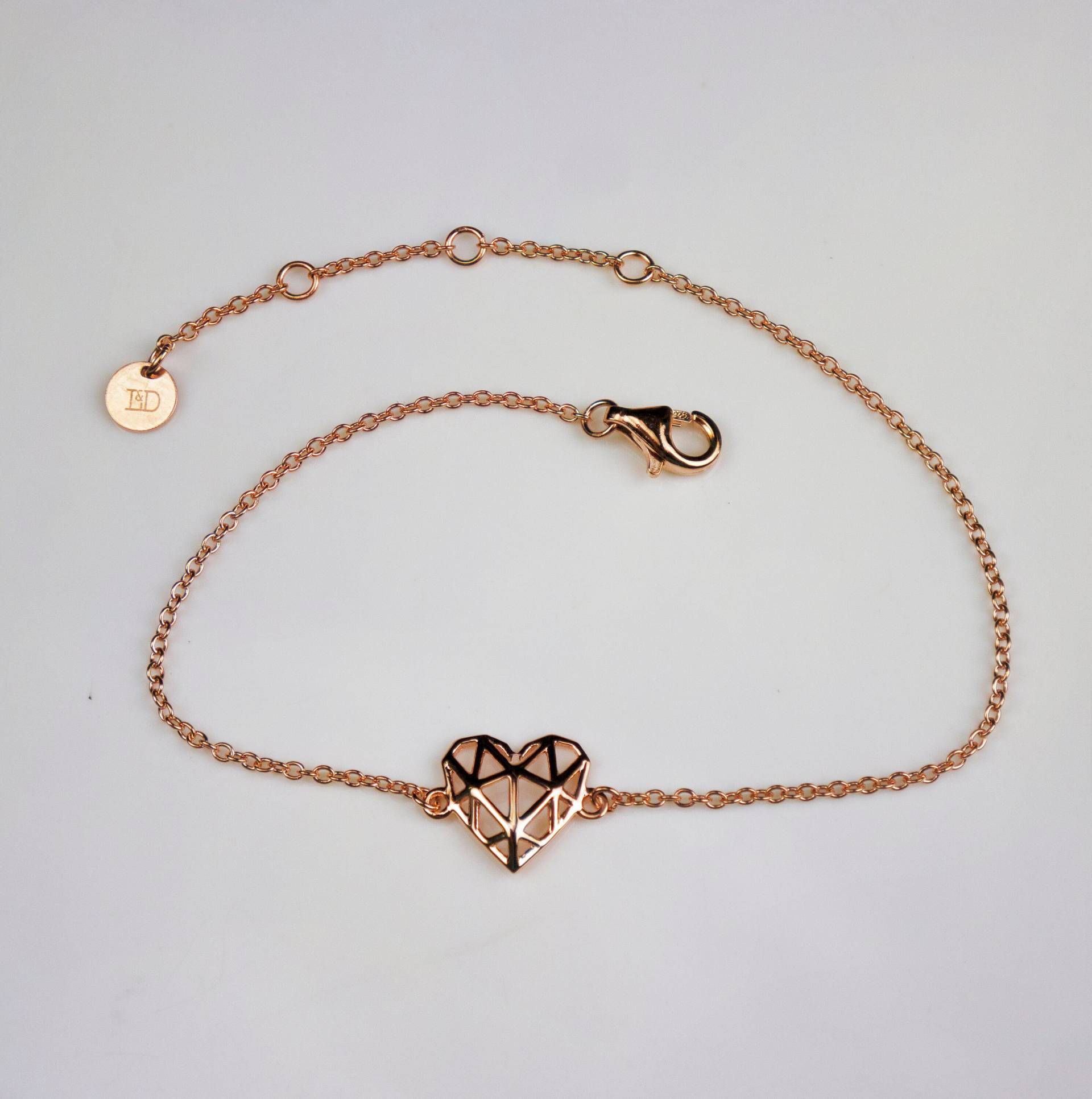 Mini Rose Geo-Herz Armband von LollyandDolly