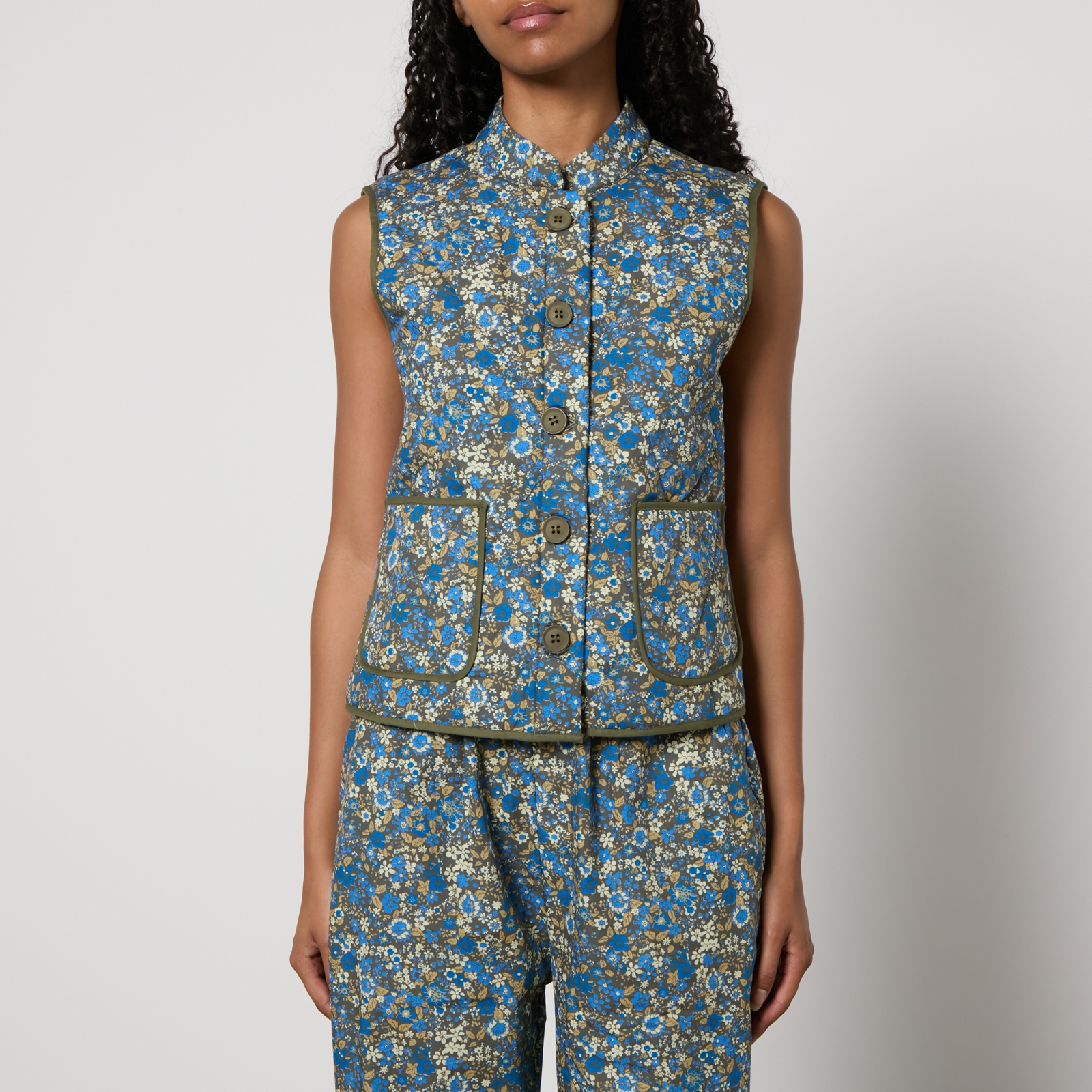 Lollys Laundry Cairo Floral-Print Quilted Cotton Vest - L von Lollys Laundry