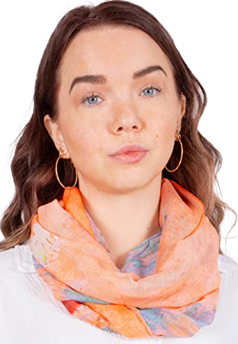 Dünner, leichter und weicher Damen Loop Schal Rundschal Halstuch Schlauchschal Accessoires - Jette (M150 orange) von Lolus