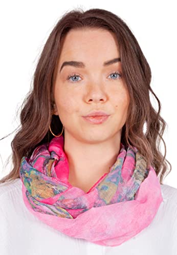 Dünner, leichter und weicher Damen Loop Schal Rundschal Halstuch Schlauchschal Accessoires - Jette (M153 pink) von Lolus