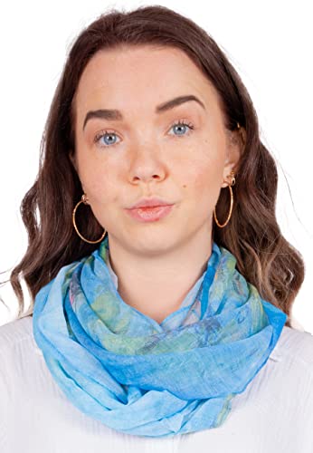 Dünner, leichter und weicher Damen Loop Schal Rundschal Halstuch Schlauchschal Accessoires - Jette (M154 blau) von Lolus