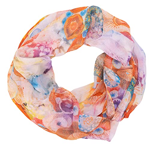 Lolus Damen Loop Rundschal Hals-Tuch in verschiedenen Farben und Blumen Muster Accessoires Schal (Holy M53) von Lolus