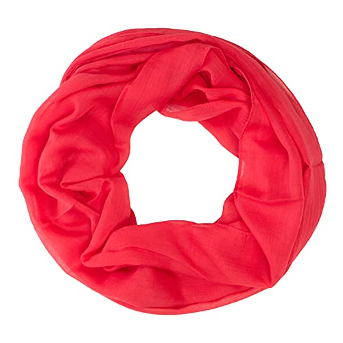 Lolus Damen Loop Rundschal Hals-Tuch in verschiedenen Farben und Blumen Muster Accessoires Schal (U2 rot) von Lolus