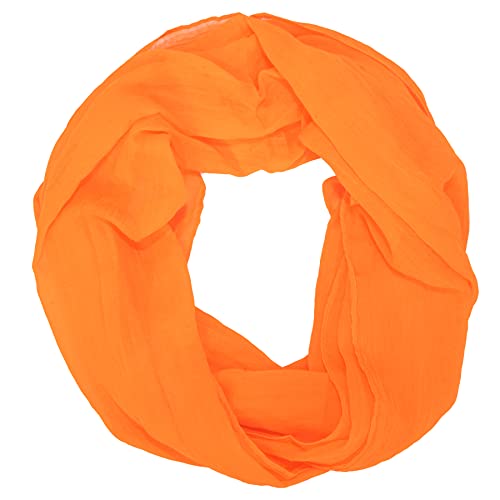 Lolus Damen Loop Rundschal Hals-Tuch in verschiedenen Farben und Blumen Muster Accessoires Schal (U5 orange) von Lolus