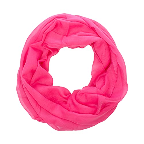 Lolus Damen Loop Rundschal Hals-Tuch in verschiedenen Farben und Blumen Muster Accessoires Schal (U6 pink) von Lolus