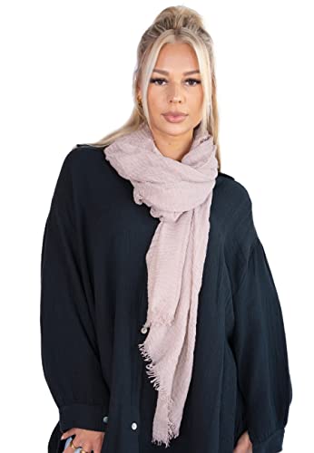 Lolus Dünner, leichter und weicher Uni Damen Schal in gewellter Struktur - Isabella (cappuccino, One Size) von Lolus