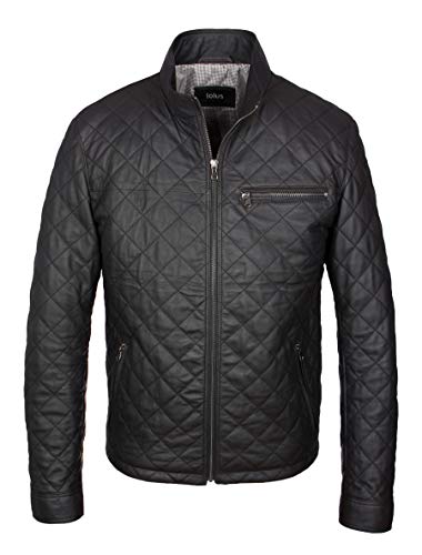 Lolus - Elegante Herren Stepp Jacke Tale 2 - aus feinstem Lammnappa (Schwarz, 52) von Lolus