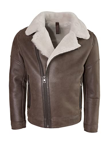 Lolus Herren Premium Lammfelljacke mit weichem und hellem Lammfell - Edgar Lammfell (54, dunkelbraun) von Lolus