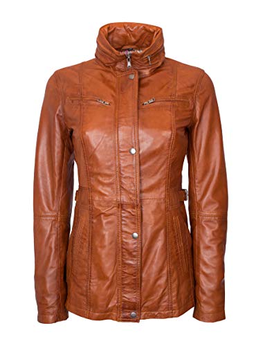 Lolus Lange Damen Lederjacke aus weichem Nappa Leder Angel (Cognac, numeric_48) von Lolus