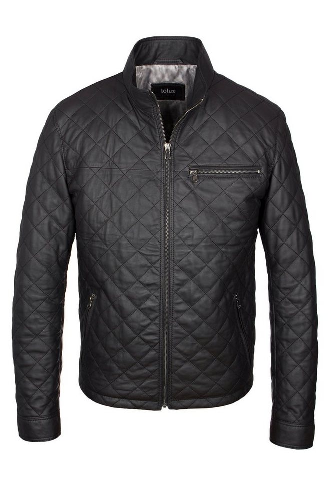 Lolus Lederjacke Tale 2 Schwarz Elegante und sportliche Steppjacke aus weichem Lammnappa Leder von Lolus