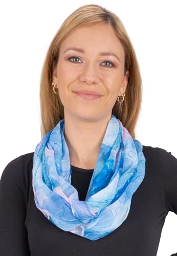 Multicolor Damen Loop Schal – Ultra-Leicht & Super-Soft, Trendy & Vielseitig, Ideal für Alle Saisons, Modisches Must-Have, Universell Passend - Lotta (M181 blau) von Lolus