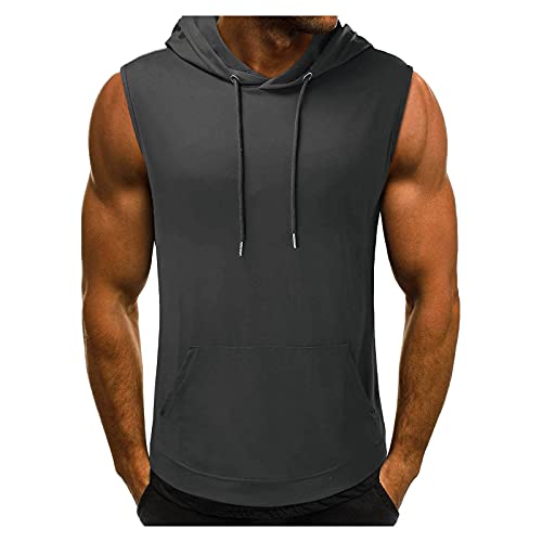 Ärmellose T-Shirts Herren Festival Outfit Sommer Mit Kapuze Tanktop Sommer Trägershirt Mit Kapuze Gym T-Shirts Tshirt Mit Kapuze Lung Tanktops Unterhemd Axelshirt von Lomelomme