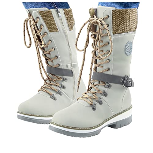 Boots Damen Gefüttert Hoch Knielang Schneeschuhe Schnürriemen Platform Stiefel Wasserdicht Wanderschuhe Stiefel Sicherheitsschuhe Schneeboots Winterstiefel Westernreitstiefel Schneeschuhe Sale Mädchen von Lomelomme