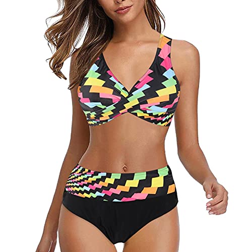 Damen Bikini Set Lose Verstellbar Frauen Bademode Strandmode Beachwear Sommer Elegant Vintage Badeanzuge Bikini Oberteile Zweiteilige Strand Push Up Sport Bikini Set Badebekleidung von Lomelomme