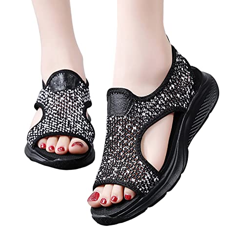 Damen Schuhe Sommer Damenschuhe Bequeme Leichte Sandaletten Weite K Sommerschuhe Lose Einlagen Flach Sandalen Abrollschuhe Elegant Sport Sport-Outdoorsandalen Orthosandalen Sandale von Lomelomme