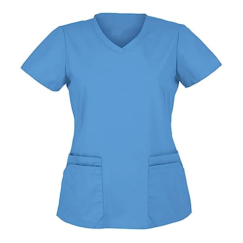 Kasacks Damen Pflege Berufskleidung Unregelmäßiger Bunt Pullover V Ausschnitt Tshirt Kurzarm Motiv T Shirt Krankenpflegeuniform Drucken Altenpflege Arbeitskleidung Set Kittel von Lomelomme