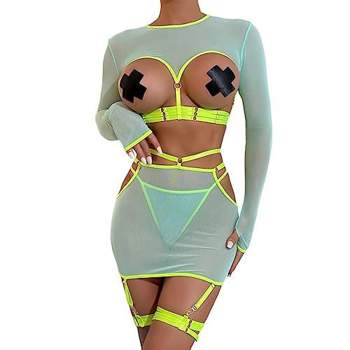 Lomelomme Dessous Damen Sexy Unterwäsche Unterwäsche Frauen Sexy Set Damen Body Rave Outfit Slip Ouvert Leder BH Lack Dessous Frauen Sexy Sexy Unterwäsche Für Frau Erotisch Sex Sm Outfit Latex Bikini von Lomelomme