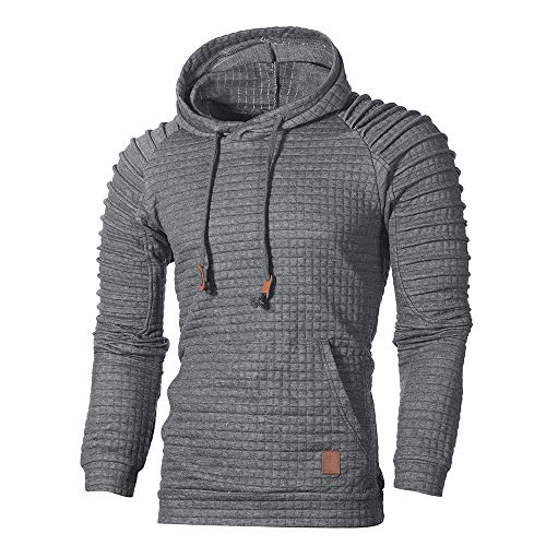 Lomelomme Kapuzenpullover Herren Sweatjacke mit Kapuze Slim Fit Baumwolle Basic Hoodie Pullover Sweatshirt Langarm Männer Freizeit Kapuzen Pullover Jacke von Lomelomme